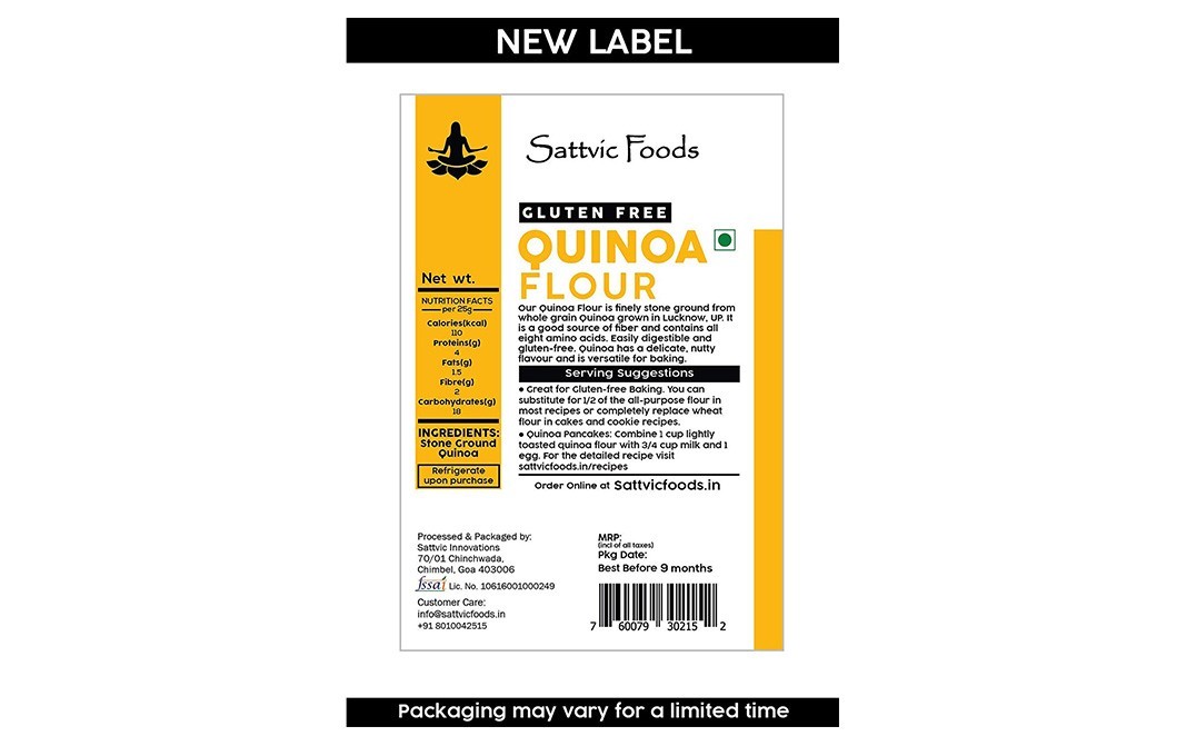 Sattvic foods Quinoa Flour    Pack  250 grams